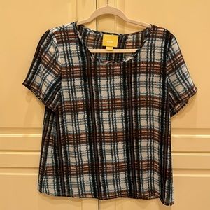 Anthropologie Maeve plaid blouse